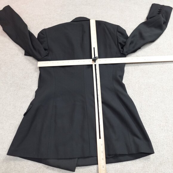 Ralph Lauren Womens Blazer 6 Black Double Breasted Black Label Wool Silk - Picture 10 of 16